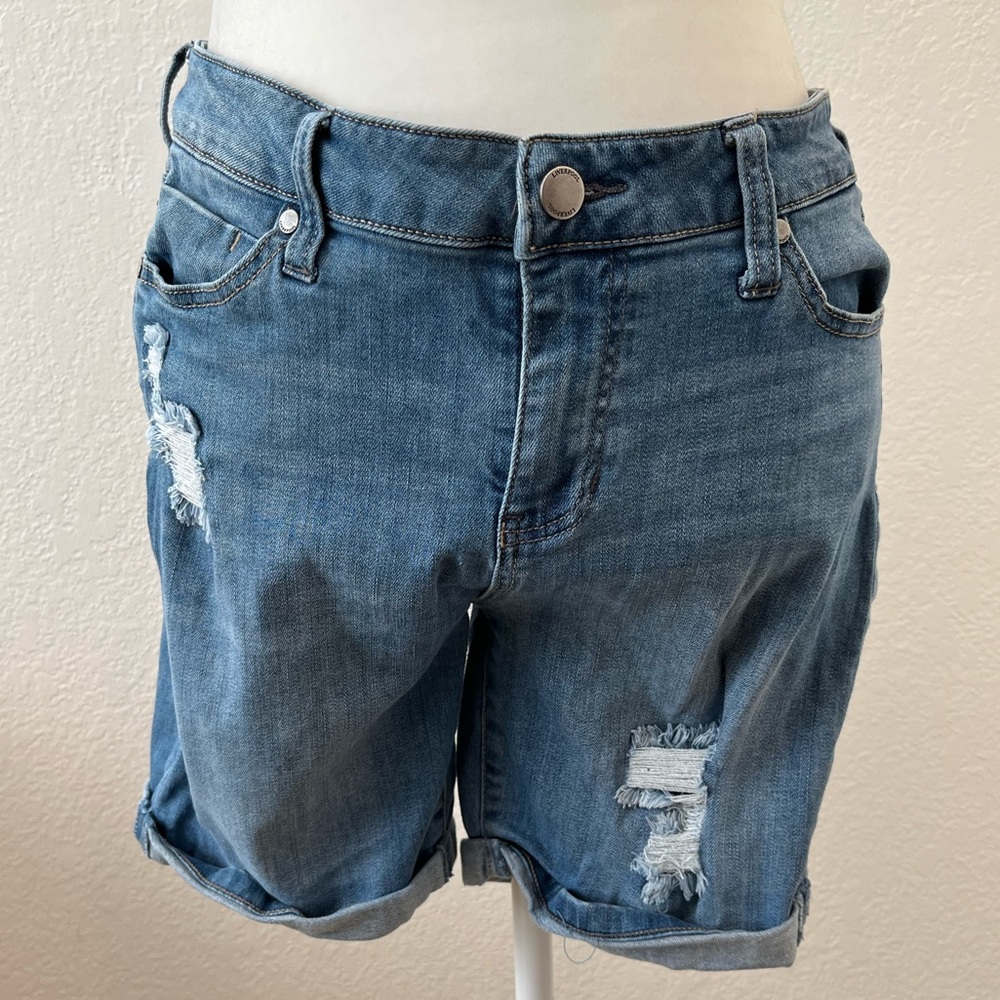Distressed Jean Shorts (mid thigh) with stretch